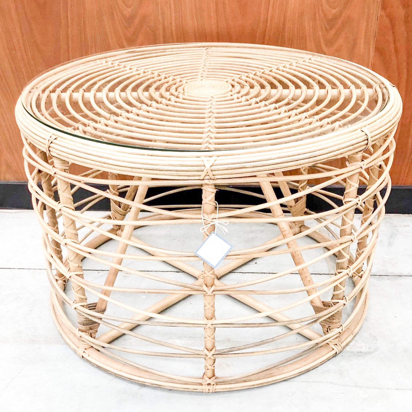 Rea - Glass Top Rattan Coffee Table